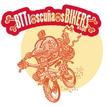 Los  Cuñaos  ( Logo Bikers BTT ). Traditional illustration project by jose ramón puerto urios - 12.02.2015
