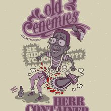 Cartel Old Enemies & Herr Container. Graphic Design, and Traditional illustration project by Jaime Rodríguez Carnero - 12.03.2015