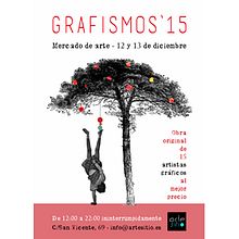 Cartel Grafismos`15, mercado de arte. Un proyecto de Br, ing e Identidad, Collage y Diseño gráfico de Rocío González - 04.12.2015