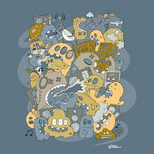 Los monstruos de la radio. Un projet de Design graphique et Illustration traditionnelle de Isaac González - 09.12.2015