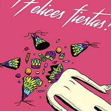 Postal navideña "Cabeza de piñata". Un proyecto de Ilustración tradicional de Chuy Velez - 12.12.2015