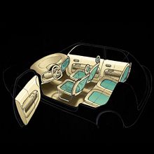 SEAT ima interior. Un proyecto de 3D, Diseño de automoción, Diseño de producto, Diseño industrial e Ilustración tradicional de Laura Alabau Rodríguez - 14.12.2015