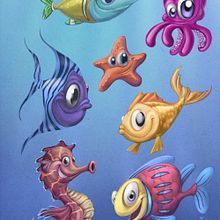 Pececitos . Traditional illustration project by Martin Mariano Hernandez Tena - 12.14.2015