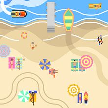 La playa. Traditional illustration project by Oliver Añón Lema - 12.15.2015