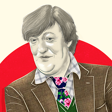 Retrato Editorial-Stephen Fry Ein Projekt aus dem Bereich Traditionelle Illustration von Isabel Heredia - 08.12.2015