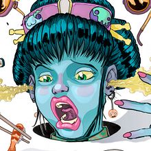 Trapped on sushi's dimensions.. Comic, Character Design, and Traditional illustration project by El Moy - 01.03.2016