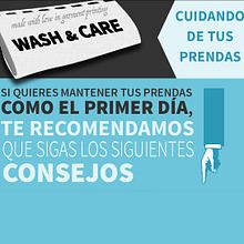 Wash & Care - INFOGRÁFICOS. Fine Arts, Design, Product Design, Traditional illustration, and Marketing project by Garment Printing España - - 01.13.2016