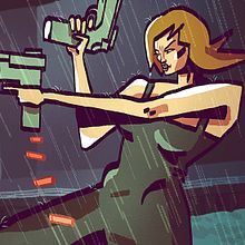 Postal para "Morirse en Bilbao". Comic, and Traditional illustration project by Dani Maiz - 01.10.2016