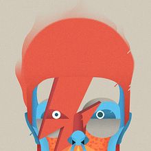Bowie tribute. Projekt z dziedziny Design, Projektowanie postaci, Trad, c i jna ilustracja użytkownika Casmic Lab - 31.12.2015