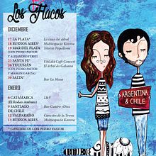 Cartelería "Los Flacos + Pedro Pastor (Gira Argentina & Chile)". Character Design, Graphic Design, and Traditional illustration project by Belén Gorjón - 01.15.2016