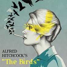 Poster 'The Birds'. Traditional illustration project by Laura Baena - 01.17.2016