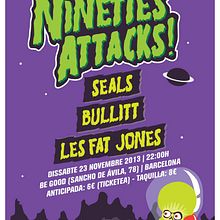 Cartel NINETIES ATTACKS. Graphic Design, and Traditional illustration project by Xavier Calvet Sabala - 11.22.2013