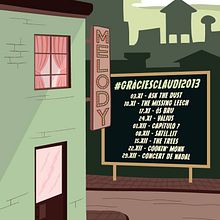 Cartel programación BAR MELODY. Graphic Design, and Traditional illustration project by Xavier Calvet Sabala - 11.01.2013