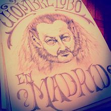 Hombrelobo en Madrid. Arts, Crafts, Fine Arts, Calligraph, Art Direction, Traditional illustration, and Painting project by Nieves Gonzalez - 01.20.2016