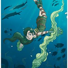 Lost Children - Elf of the water. Un proyecto de Animación, Bellas Artes, Cómic, Diseño de juegos, Diseño de personajes e Ilustración tradicional de Marr - 27.01.2016