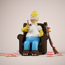Mi Homer: Diseño de personajes en Cinema 4D: del boceto a la impresión 3D. Un progetto di 3D, Graphic design e Direzione artistica di Jose Gallardo Bernal - 29.01.2016