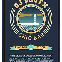 Cartel DJ BROTX. Graphic Design, and Traditional illustration project by Xavier Calvet Sabala - 06.22.2013