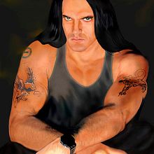 Retrato digital del cantante Peter Steele. Un proyecto de Bellas Artes e Ilustración tradicional de Ingrid A Morales S - 02.04.2015