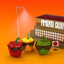 Cartel - Pimiento Groove. Un proyecto de 3D, Br, ing e Identidad y Diseño gráfico de Rubén Barbero - 02.02.2016