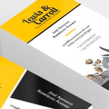 Lewis & Carroll agency cards. Een project van  Br, ing en identiteit,  Ontwerp y Grafisch ontwerp van Cristina Camazón Herráez - 02.02.2016
