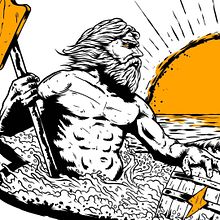 Garage Beer Co. - Neptune Beer God - Pintura Mural. Traditional illustration, and Painting project by Marcos Cabrera - 01.14.2016