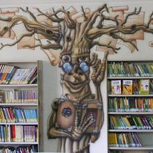 Aerografía Biblioteca  Monreal del campo.. Traditional illustration project by Victor Manuel Lozano Lázaro - 02.02.2016