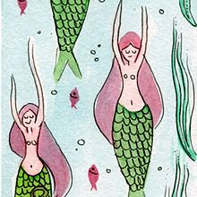 Sirenas. Product Design, and Traditional illustration project by Sandra Uve - 02.07.2016