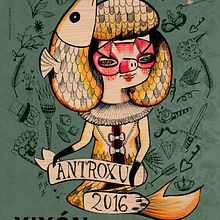 Cartel Antroxu 2016 Gijón. Premiado.. Un progetto di Design, Eventi e Illustrazione tradizionale di Carmen Vázquez - 09.02.2016