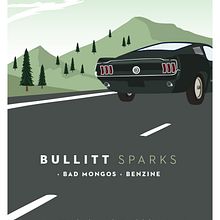 Cartel BULLITT + BAD MONGOS + BENZINE. Graphic Design, and Traditional illustration project by Xavier Calvet Sabala - 02.09.2016
