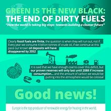 Diseño de infografía: "GREEN IS THE NEW BLACK: THE END OF DIRTY FUELS"  Ein Projekt aus dem Bereich Informationsdesign, Grafikdesign und Designverwaltung von Manuel Ortiz Domínguez - 14.02.2016
