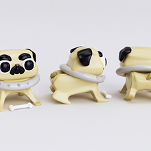 PUG modelado cinema 4D. 3D, To, and Design project by Junior Bonaguro - 02.13.2016