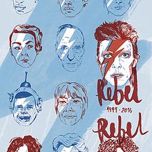 Rebel, Rebel (1974, Diamond Dogs). Un projet de Beaux Arts, Calligraphie, Design  et Illustration traditionnelle de Carolina Jiménez Domínguez - 10.02.2016