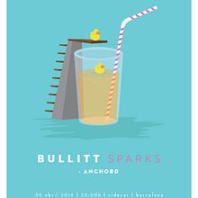 Cartel BULLITT + ANCHORD. Graphic Design, and Traditional illustration project by Xavier Calvet Sabala - 02.15.2016