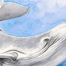 Watercolor Whale. Arts, Crafts, Fine Arts, Traditional illustration, and Painting project by Núria Galceran - 02.16.2016