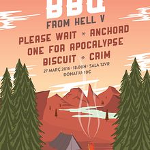 Cartel BBQ FROM HELL 16. Graphic Design, and Traditional illustration project by Xavier Calvet Sabala - 02.17.2016