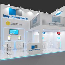 Diseño del stand para la empresa Ipay . Un proyecto de 3D, Diseño y Eventos de Ferran Aguilera Mas - 22.02.2016