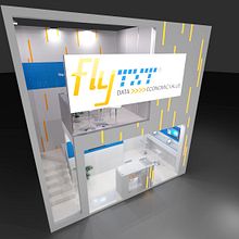 Diseño del stand para la empresa Fly Txt, para el MWC-2016. Un proyecto de 3D, Diseño y Eventos de Ferran Aguilera Mas - 22.02.2016