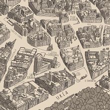 Poster-mapa "Oviedín". Un projet de Architecture, Design , Design de l'information, Design graphique et Illustration traditionnelle de Pablo Antuña - 22.02.2016