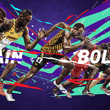 Usain Bolt. Art Direction, Editorial Design, Graphic Design, and Traditional illustration project by Adolfo Correa - 02.22.2016