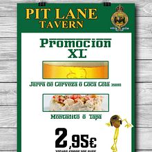 Carteles Cervecería Pit Lane, Centro Comercial Zemtrum, La Palma del Condado, Huelva.. Un projet de Design graphique de Mayte Serna - 07.01.2015