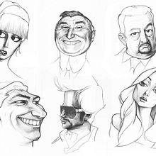 Random faces. Fine Arts, Design, Character Design, and Traditional illustration project by Carlos Gollán - 02.26.2016