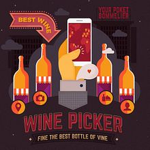 Wine Picker. Site illustrations. Projekt z dziedziny Projektowanie graficzne, Web design, Trad, c i jna ilustracja użytkownika Rosa Mella - 13.01.2016