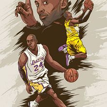 Kobe Bryant - Fan Art. Traditional illustration project by Marcos Cabrera - 02.29.2016