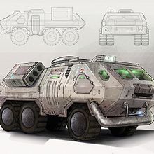 Concept Art de vehiculo. Design de jogos e Ilustração tradicional projeto de Jesus Vetia - 29.02.2016