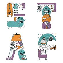 Staf Magazine. Character Design, Traditional illustration, T, and pograph project by Mickael Brana - 03.01.2016
