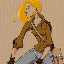 Girl on a bike!. Traditional illustration project by Salvador Laserna Pla - 03.02.2016