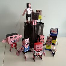 "La Liga" paper toys. Character Design, and Traditional illustration project by Ralf Wandschneider - 03.08.2016