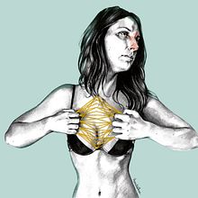 Golden lines . Arte plastice & Ilustrație tradițională de Marta Orse - 03.15.2016