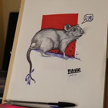 Rata gris. Un proyecto de Bellas Artes, Diseño, Ilustración tradicional y Pintura de Yidier Ruiz - 16.03.2016