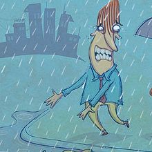 Gentleman under the rain.. Traditional illustration project by pablo matera - 08.30.2016